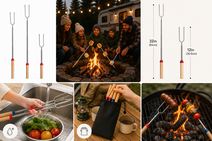 Ensemble de bâtons à rôtir pour feu de camp